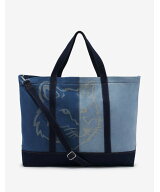 MAISON KITSUNE/(W)FOX HEAD DENIM WEEKENDER TOTE